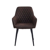 Beverly Dining Chair - Brown Microfiber